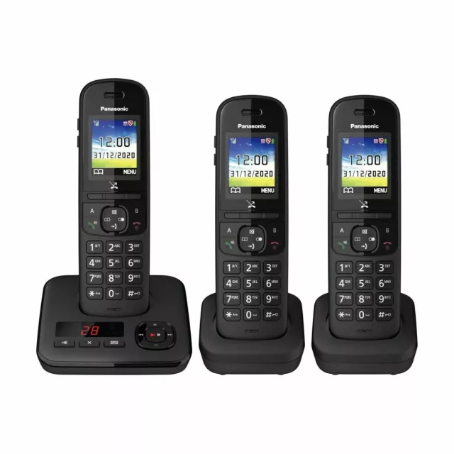 Panasonic KX-TGH723EB Cordless Home Phone Answer Machine Trio Call Blocker