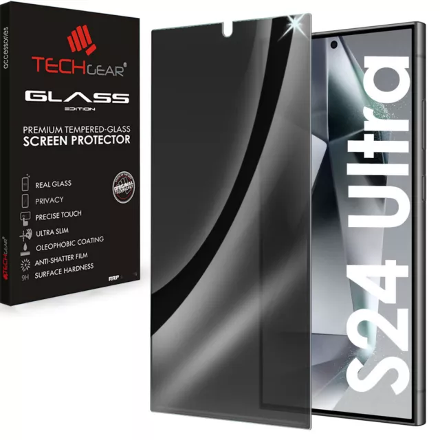 TECHGEAR Tempered Glass PRIVACY Anti-Spy Screen Protector for Samsung S24 Ultra