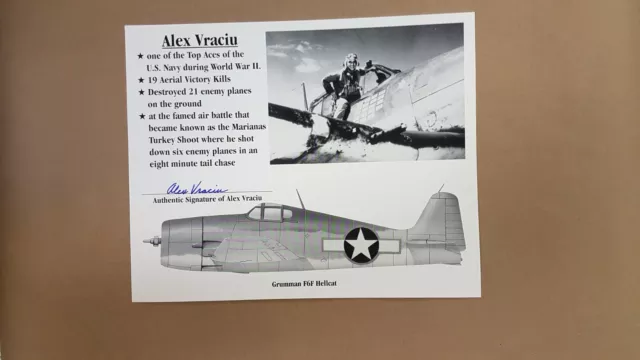 Alex Vracin Autograph Photo 8x10 Signed MILITARY WW2 soldier