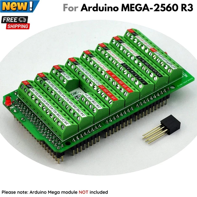 SCREW TERMINAL BLOCK Breakout Module for Arduino MEGA-2560 R3 Board LED ...