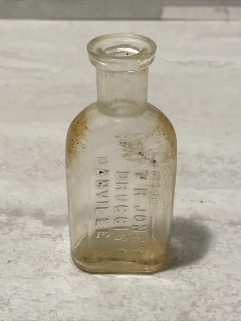 Antique P.R. Jones Druggist Danville VA Drug Store 1 OZ. Medicine Bottle