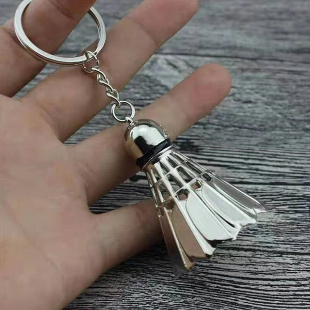 Creative 3D Simulation Mini Badminton Keychain Gymnasium Sports Club Key Ring ~~