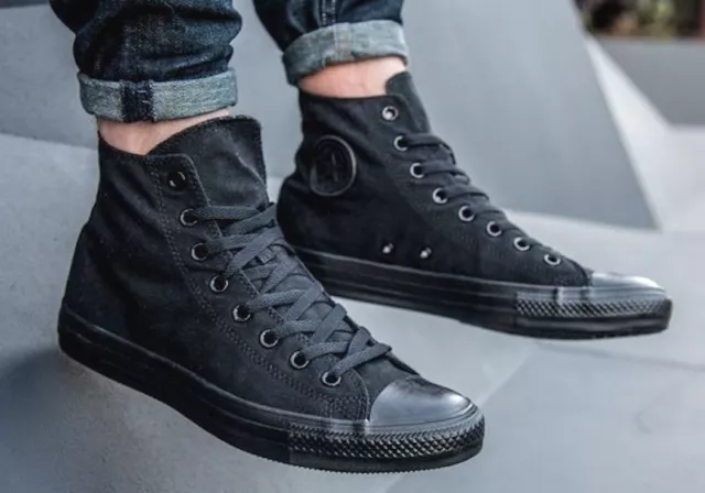 New CONVERSE All Star Chuck Taylor Hi Top Sneaker triple black Mens all sizes