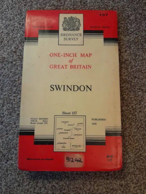 1958  Ordnance  Survey   Seventh Series  Sheet 157    Swindon   Cloth