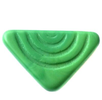 1PC Trade Czech Bohemian Glass unusual Opaque Green Shell Triange Beads