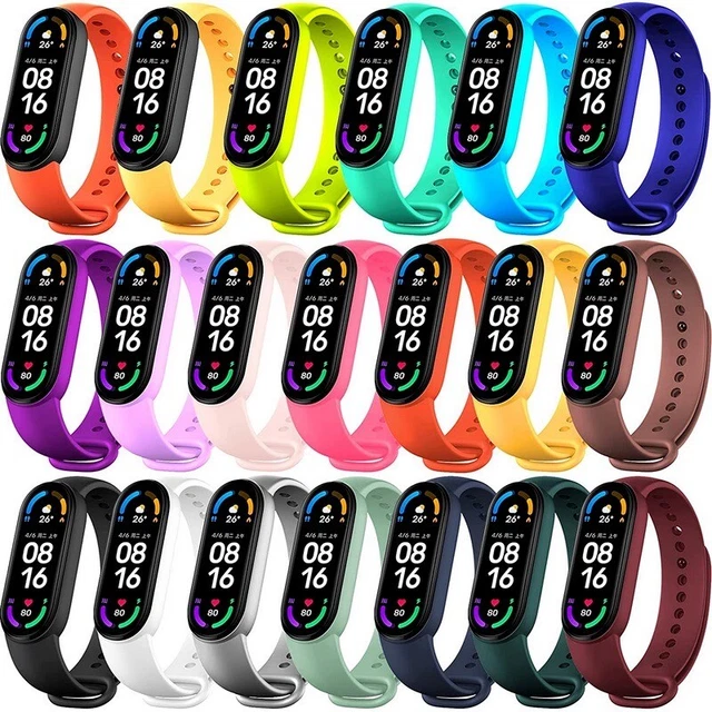 Cinturino silicone per XIAOMI MI BAND 3 4 5 6 BRACCIALE DI RICAMBIO TPU♥