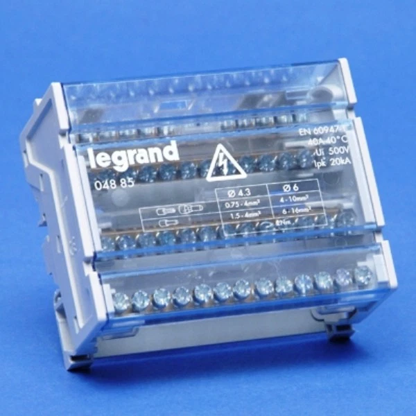 LEGRAND 04885 MODULAR Distribution Block Din Rail Connector Teminal 40A
