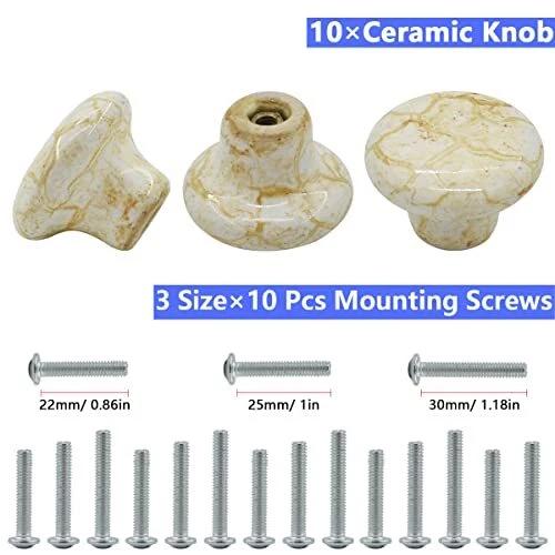 10 pièces 1,2 boutons en céramique poignée de porte armoire tiroir finition placard traction 3