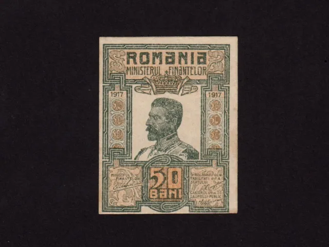 Romania:P-71, 50 Bani, 1917 * Ferdinand I * Ministerul Finanţelor * AUNC *