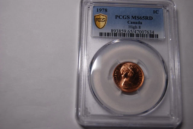 Canada 1978 Cent HIGH 8 PCGS MS65 RED TIED FINEST