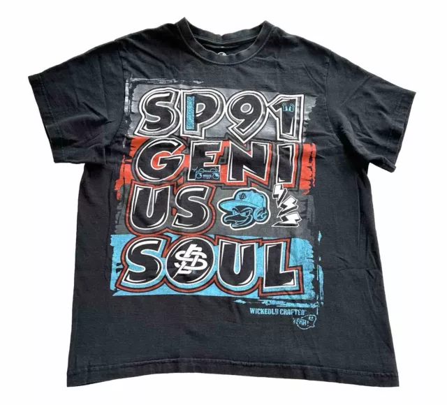 Y2K SOUTHPOLE MENS Shirt Music Genius Soul Size XL Black Wickedly ...
