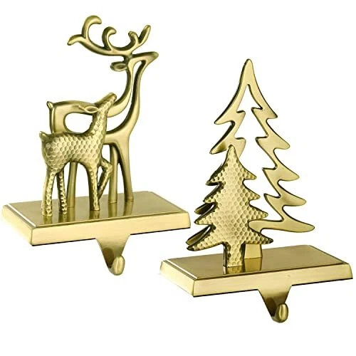 PCS Bronze Reindeer Christmas Stocking Holders for 2 Christmas Tree Reindeer