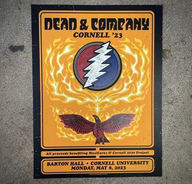 DEAD & COMPANY Cornell 2023 Poster Signed and Numbered Print 144.44