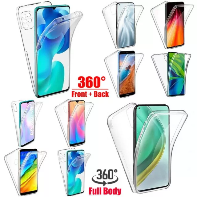 für XIAOMI LG HUAWEI OPPO 360° Grad Transparente Schutz Hülle Full Cover Case