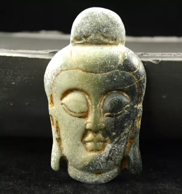 8.5 cm China Jade Pendant natural Dushan Jade Pendant Kwan-yin head amulet