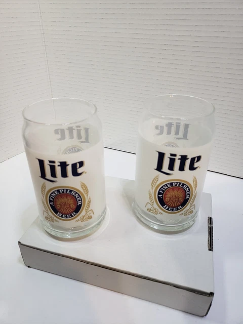 Set Of 2 Miller Lite Beer Collectable Drinking Glasses