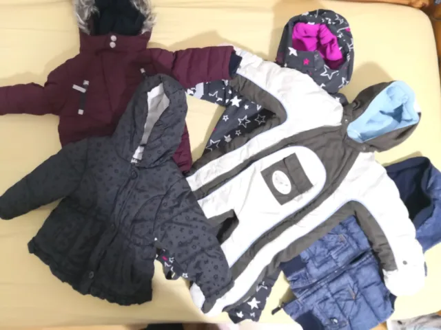 5x Babykleidung Gr. 80 WINTER - Skianzug OVERALL Schneeanzug Jacken - Paket Set
