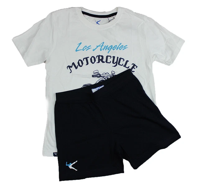 T-Shirt + Pantaloncino Legea 100% Cotone - Bianco-Blu