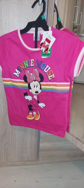 DISNEY ensemble fille MINNIE t-shirt + short  8 ans NEUF