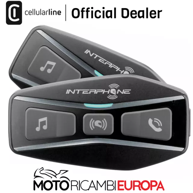 2 Écouteurs pour les Deux Motards Bluetooth 2 Casques Moto Scooter CELLULAR LINE