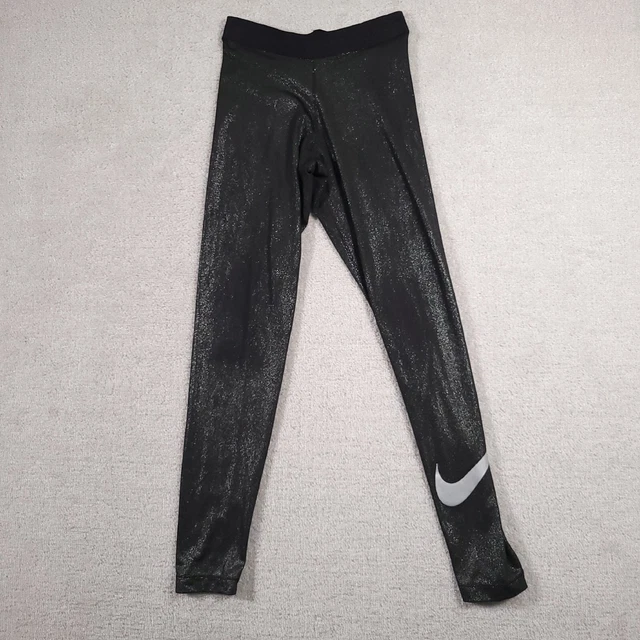 Nike Women's M Black Sparkle Tight Fit Compression Training Leggings