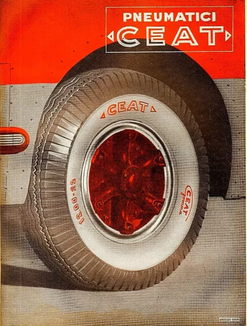 Pubblicita 1951 Pneumatici Ceat Gomme Auto Torino Aerostudio Borghi Ruote