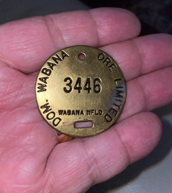 Vintage Bell Island Newfoundland Dom. Wabana Ore Ltd Miner's Tag #3446