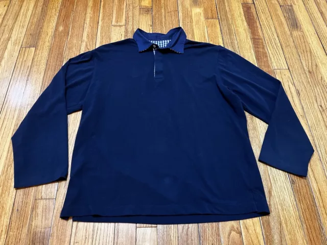 Polo Van Laack Long Sleeve Pullover Lounger Shirt Blue Men's Size Large