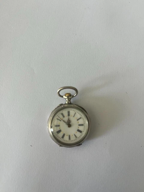 Montre à Gousset Ancienne En Argent Massif - Mouvement Mécanique à Clef, 4 Rubis, Numérotée 39521, Occasion