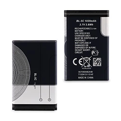 BL-5C Battery, 3.7V 1020mAh Rechargeable Battery for Nokia, Household Portable