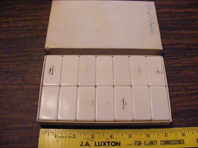 Vintage Fina Safe Time White Dominoes