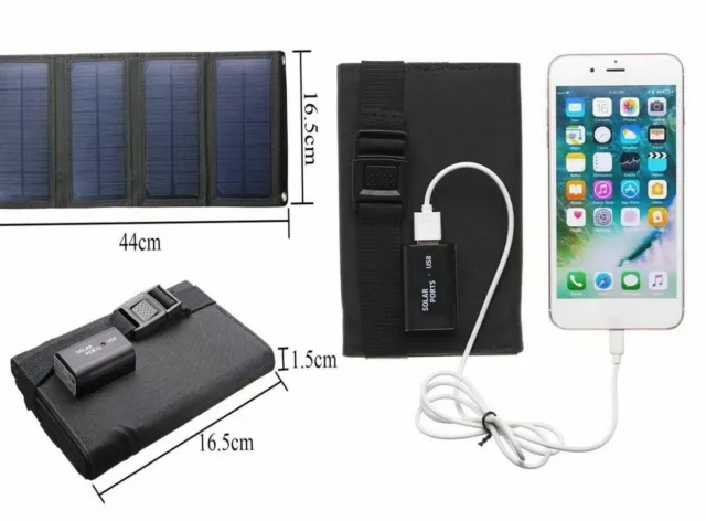20W USB Panneau Solaire Portable Pliable Chargeur Imperméable Mobile...
