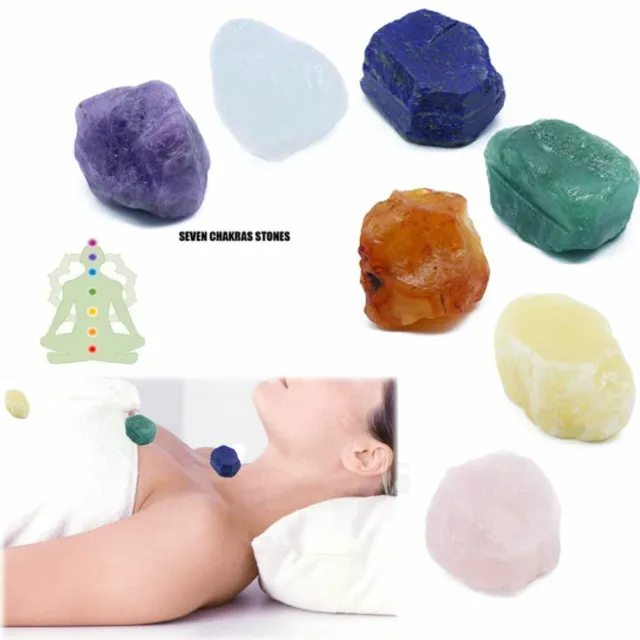 7 Chakra Quartz Stones Crystal Reiki Healing Energy Palm Natural Gemstone Stone