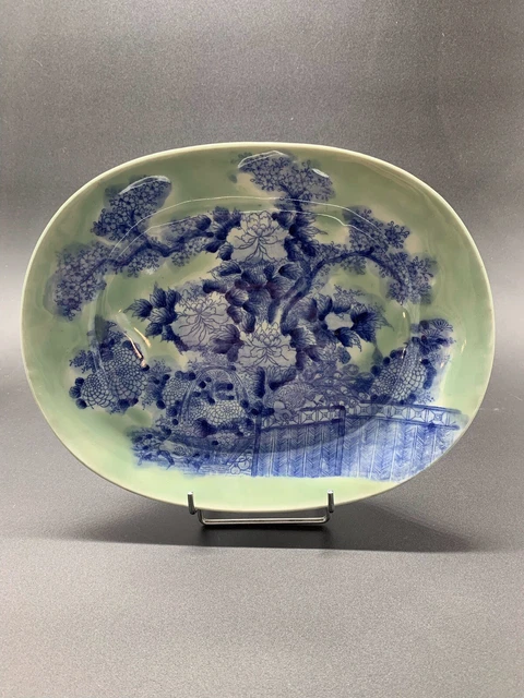 ancien plat porcelaine Chine ou Japon Celadon Canton Chinese Japan