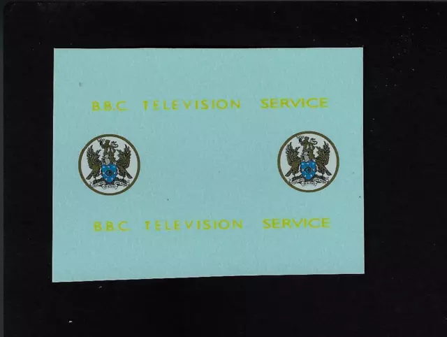 Dinky 967 Bbc Tv Control Room Transfers / Decals