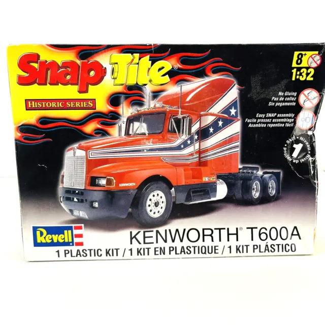 Revell Snap Tite Historic Series Kenworth T600A Model Kit 1:32 Scale Open Box
