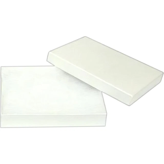 White Swirl Cotton Filled Jewelry Gift Box 5 3/8"