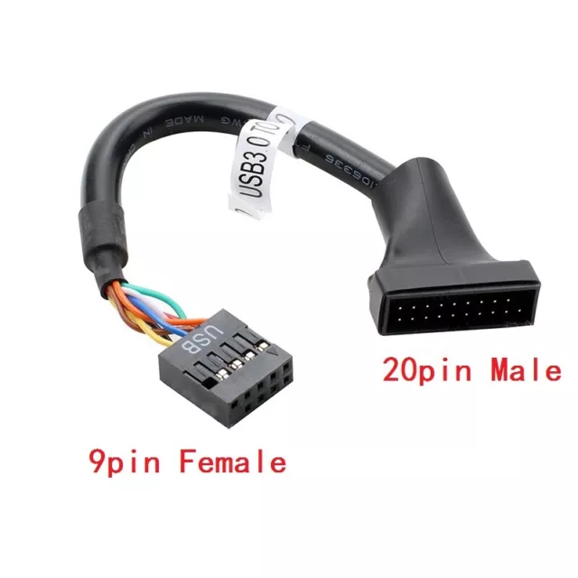 19/20 Pin USB 3.0 Female To 9 Pin USB 2.0 Male Motherboard Header Adapter Cord