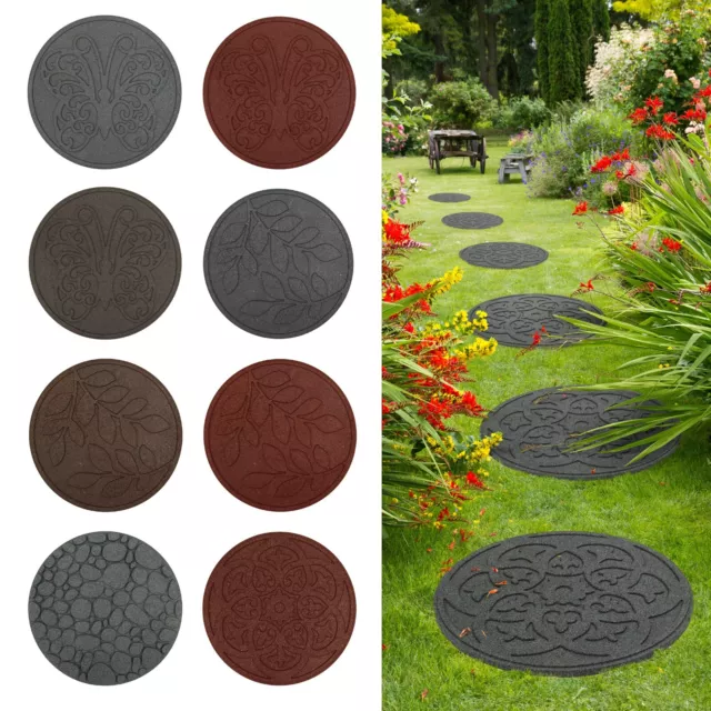 Garden Stepping Stones Lightwight Easy Lay Eco Friendly Recycled Rubber 45cm