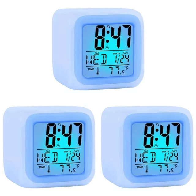 3X Reloj Despertador Digital de Viaje para Dormitorio, Niño Y Niña, Pequeño4676