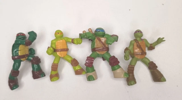 TMNT Teenage Mutant Ninja Turtles Mini Figures 1.5" Lot of 4