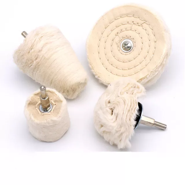 1/4'' Shank Cotton Cloth Polishing Mop Buffing Wheel For Drilll Grinder Metal