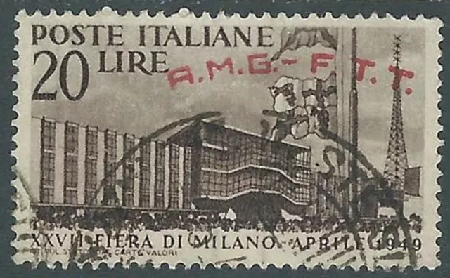 1949 TRIESTE A USATO FIERA DI MILANO VARIETà SOPRASTAMPA IN ALTO A DESTRA - L18