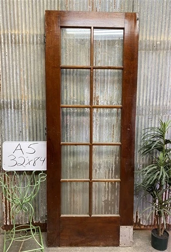 10 Pane Glass Door (32x84), Vintage American Door, Architectural Salvage, A5
