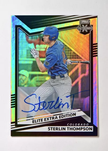 2022 Elite Extra Edition Base Auto #31 Sterlin Thompson - Colorado Rockies