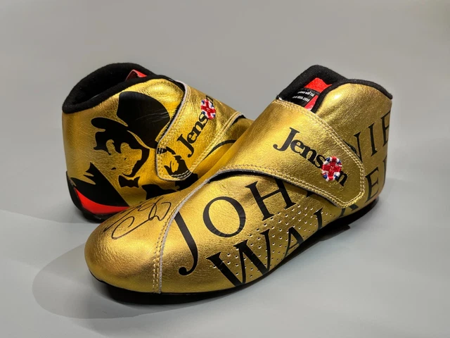 Jenson Button signed racing shoes