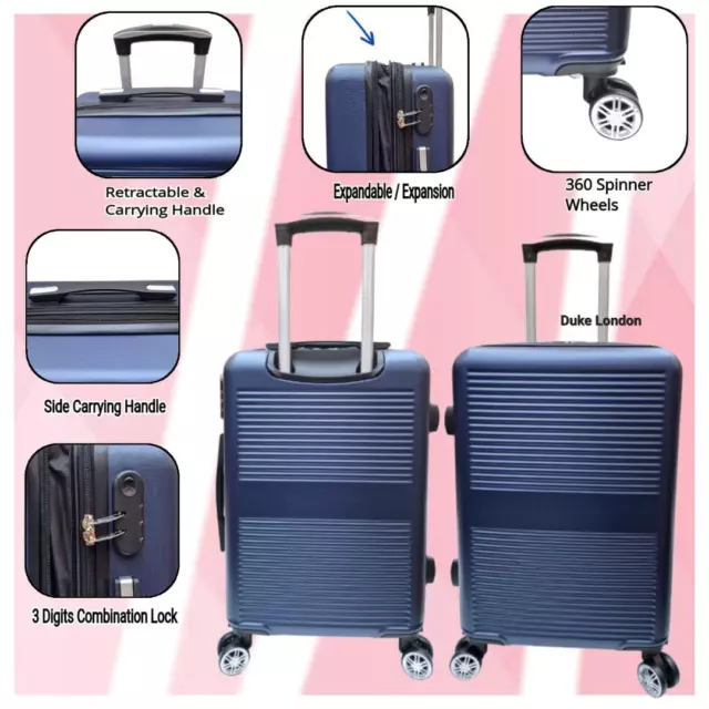 Expandable Suitcase 32" XX Large Luggage 4 Wheels Hard Shell Travel Navy