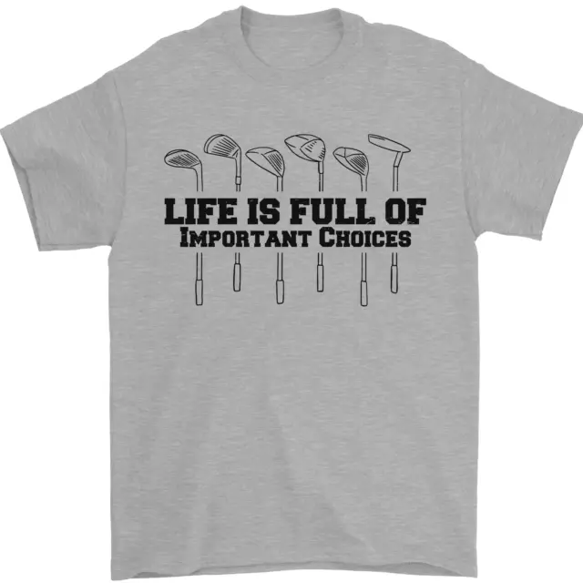 T-shirt da uomo golf Golf Life's Important Choices divertente 100% cotone