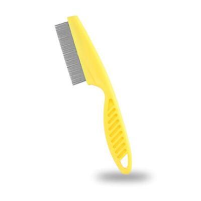 Pet Dog Cat Flea Tick Lice Remover Hair Cleaner Comb Stainless Steel Yellow New