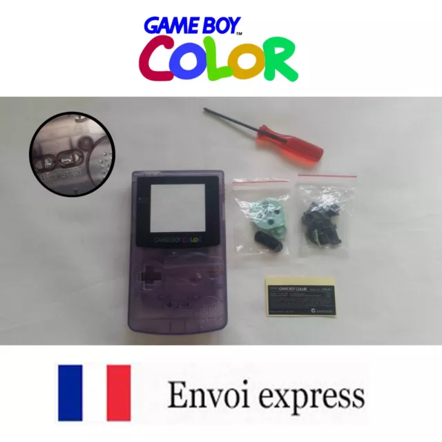 Coque GAME BOY Color Crystal violet NEUF NEW +tournevis triwing -étui shell case